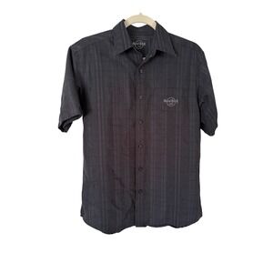 Hard Rock Cafe New York Shirt Mens‎ Small Black Button Up Short Sleeve